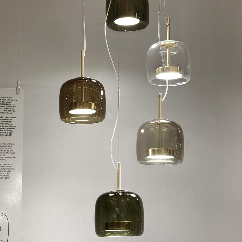 Lampes suspendues LED design en verre nordique