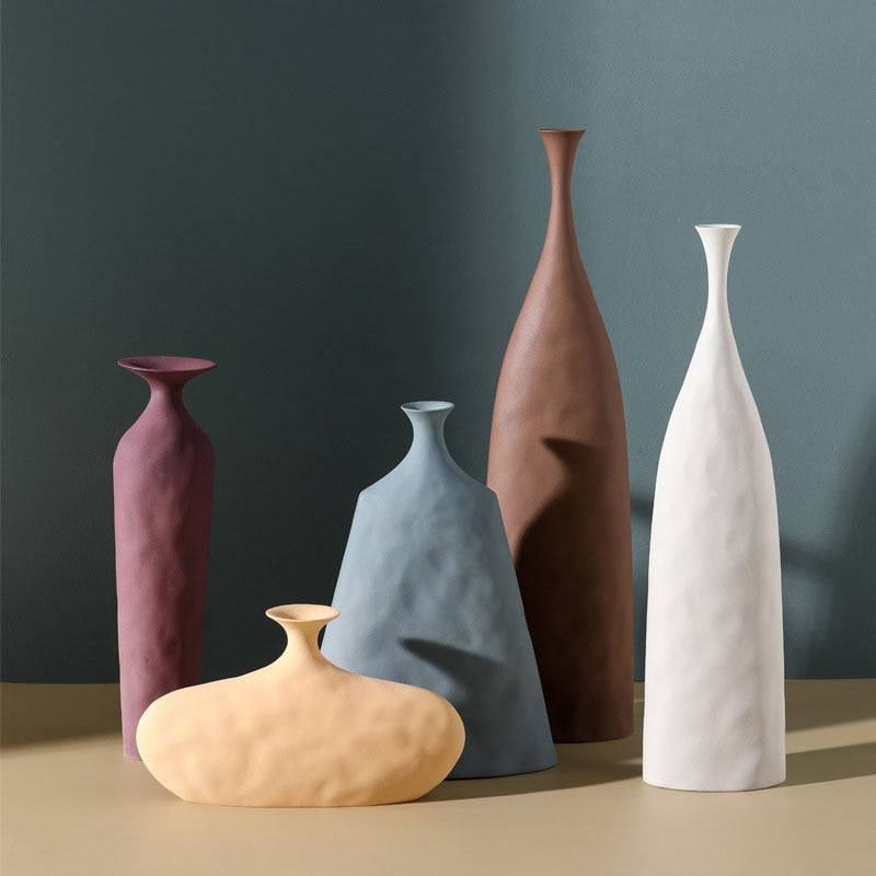 Nordic Morandi Ceramic Flower Vase Home Decoration