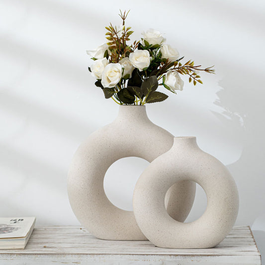 Vase en céramique nordique pour Pot de fleur de beignets d'herbe de Pampas