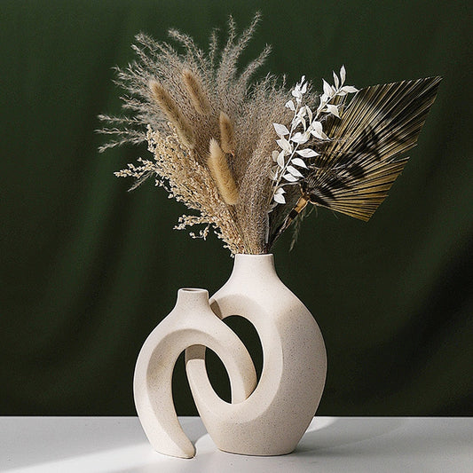 CAPRICORNE Vase en céramique nordique Pampas Grass Décoration de la maison